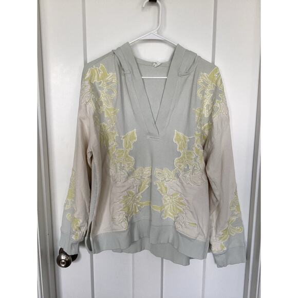 Daily Practice by Anthropologie Women's Oversized V-Neck Hoodie Gray Size Medium - Picture 2 of 12